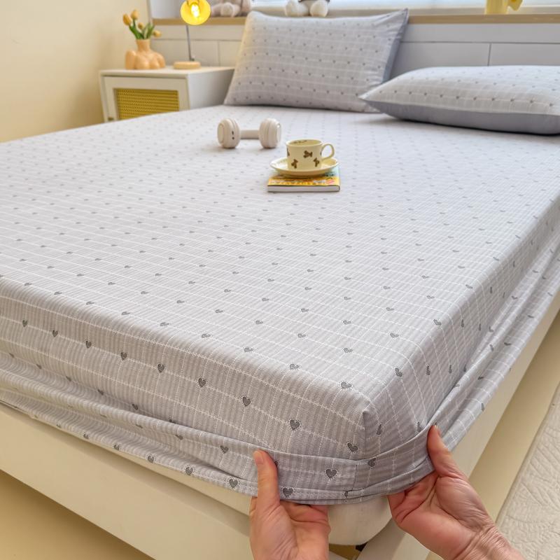 1pc Rose Print Fitted bed sheet with Elastic Band Comfortable and Breathable Single/Queen drap de lit Soft for protector colchon