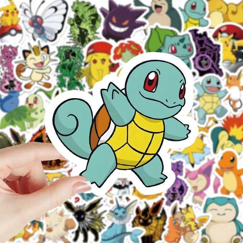 100Pcs Character Sticker Set Pikachu Gengar Stickers Cartoon Decals For Diy Crafts Notebooks Kids Toys Gift