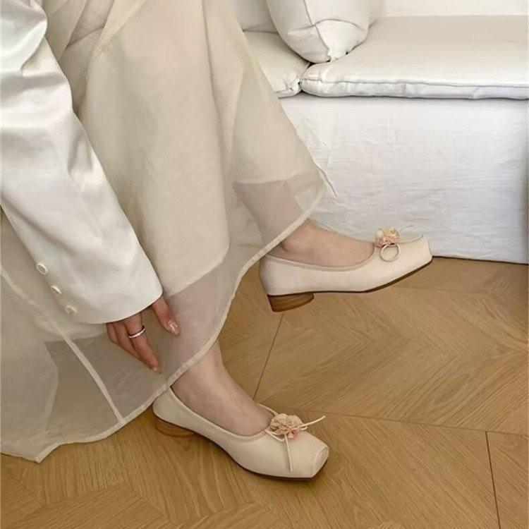 

Нежные балетки из мягкой кожи на мягкой подошве, женские туфли в стиле ретро с толстым каблуком и свиным носом, туфли Мэри Джейн, вечерние туфли 39