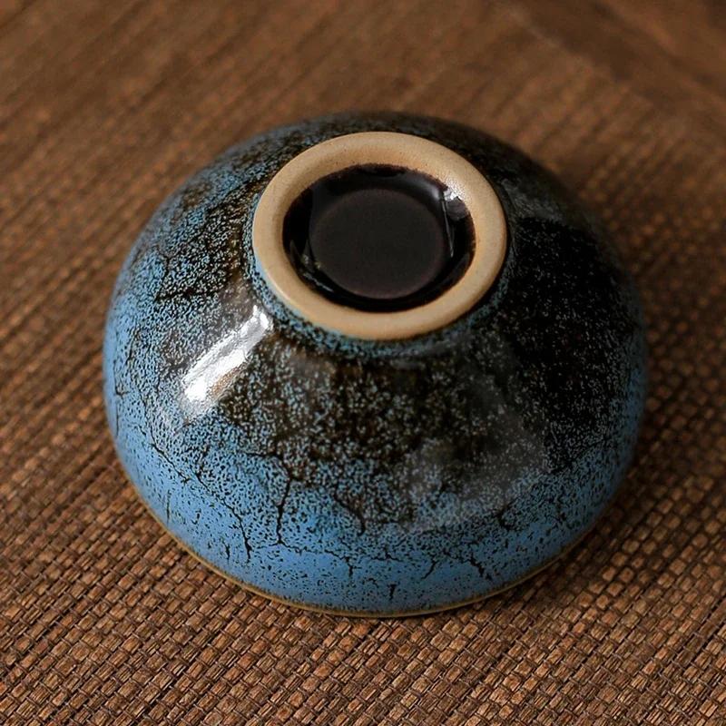 1pc Kiln Change China Ceramic Tea Cup Temmoku Glaze Porcelain Kung Fu Cups Set Pottery Jianzhan Drinkware Tableware Wholesale