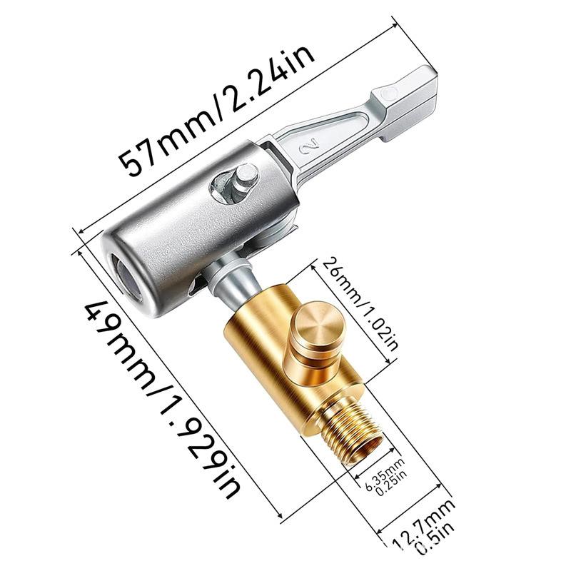 Universal Tire Inflator Air Chuck Quick Connect Valve Nozzle Lightweight Design for Travel Car Bike Tire Inflation