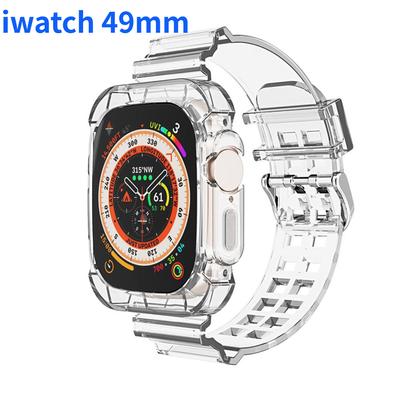 One-piece Watch Band  Replacement Strap Watchband Compatible For Iwatch 8th Gen Iwatch 49mm Transparent Band