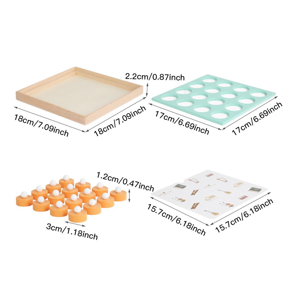 Matching Toy  Wooden Memory Chess Board Game For Parent-child Interactive, Early Learning Montessori Educational Toy For 3+ Year