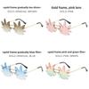 Summer Unisex Frameless Sunglasses With Metal Frame And Uv400 Protection For Outings
