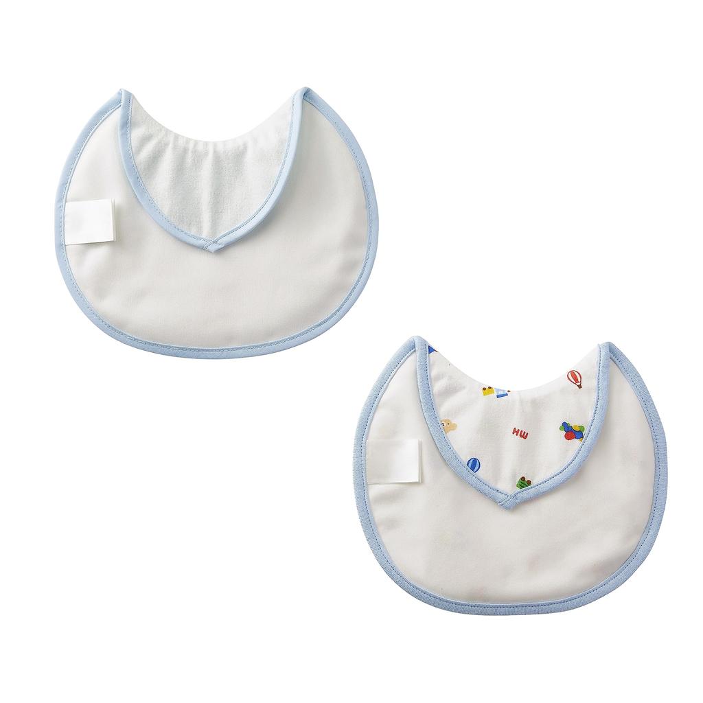 Nursing Bib Set of For Water Made In For Baby Baby Blue [Miki House] Set, Bib, 2, Bibs, Bibs, Breastfeeding, Weaning, Repellent, Japan, Boys, Girls,