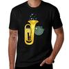 Puffer Fish Playing Tuba Tshirt Basic Comfort Fit Tshirt For Men