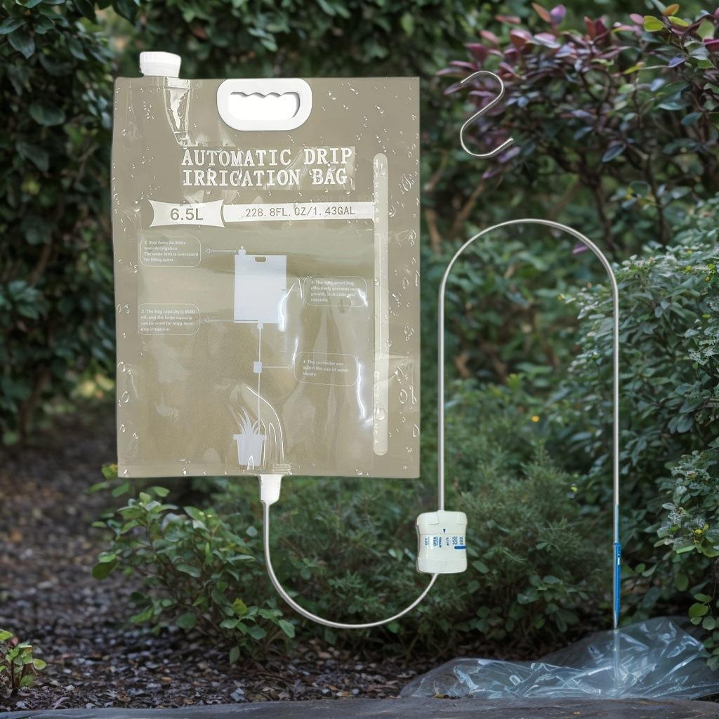 1pc 5.2L/6.5L Automatic Watering Device Plant Watering Bag Control Of Water Dripping Flow Water Bag Lazy Travel Dripper