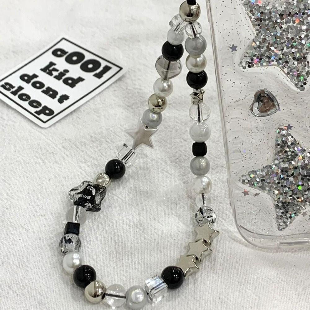 Star Beads Phone Wrist Strap Hanging Rope Cellphone Lanyard Butterfly Phone Chain Phone Case