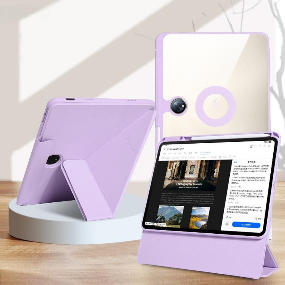 Magnetic Leather Case for OPPO Pad 4 Pro 11.61 Inch 360 Rotatable Y Stand Cover with Ring Holder