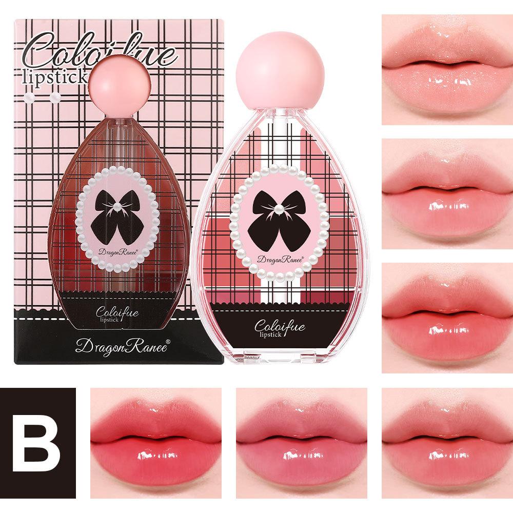 

Зеркальный блеск для губ в форме бантика, шестицветная палетка сочных розовых и сливовых оттенков, твердый блеск для губ, набор, силиконовая кисточка, увлажняющее масло для губ, тинт B