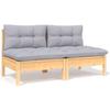Vidaxl 5-Cz. Garden Lounge Set, Grey Cushions, Pine
