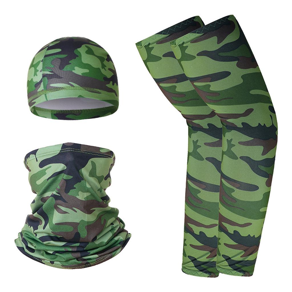 Breathable Cycling Cap Neck Gaiter Arm Sleeves Set Lightweight Quick Dry Outdoor Sports Sun Protection UV Shield for Biking Hiking Running