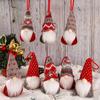 3Pcs Set Christmas Tree Hanging Gnomes Ornaments Swedish Handmade Plush Gnomes Santa Elf Hanging Home Decorations Holiday Deco