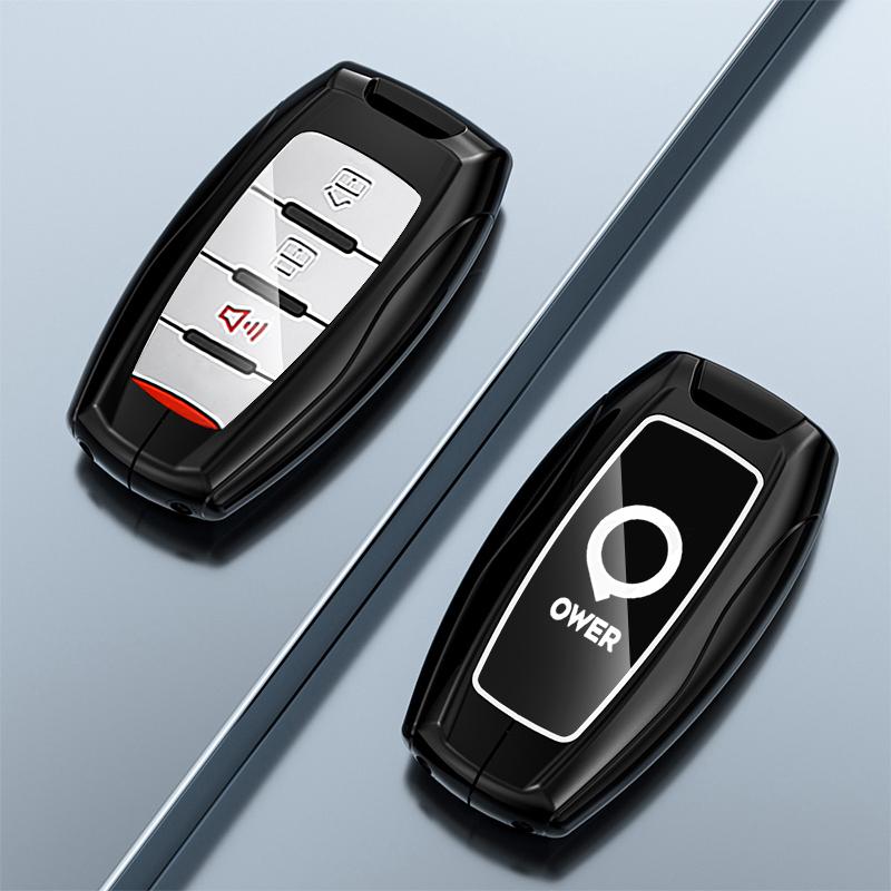 Car Key Case For Great Wall Ower Gwm P Series Pickup Poer Truck Remote Cover Shell Keychain Ring Holder Fob Interior Accessories