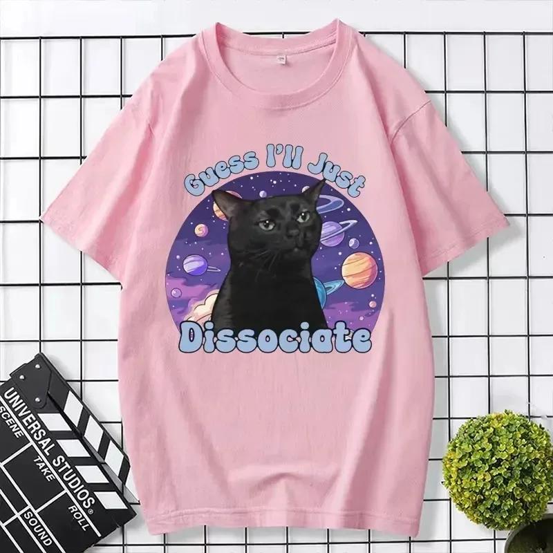 

Black Cat Funny Meme Graphic Tshirt Summer Women s Vintage Short sleeved Tshirt Fashion Beauty Clothing T-shirt Street Clothing 4XL