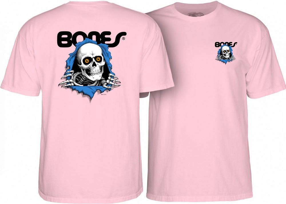 Powell Peralta BONES RIPPER Skateboard T Shirt LIGHT PINK Unisex T-Shirt L