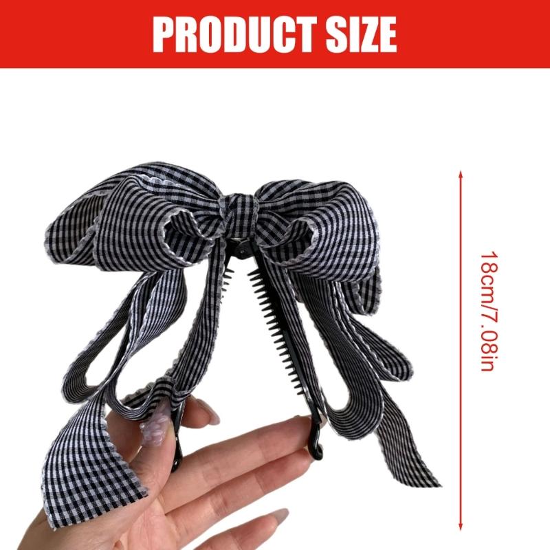 Cute Tartan Hairpin Soft Textile Design School Style Hair Ornament For Teens Ladies