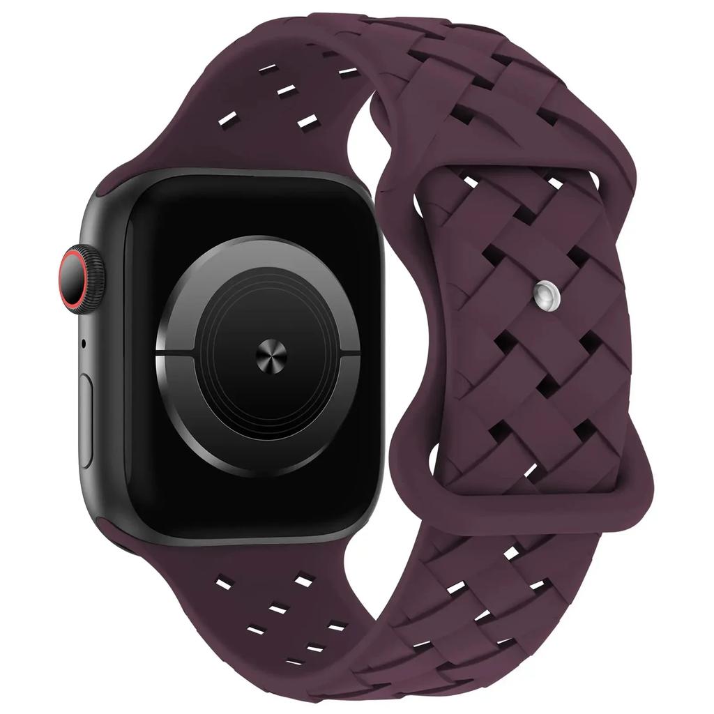 Silicone Strap for Apple Watch Band Ultra 2 49mm 46mm 45mm 44mm 42mm Sport Breathable Bracelet For IWatch Series 10 9 8 7 6 SE 5