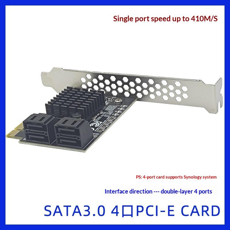 1Pcs 6Gbps Sata 3.0 To Pci-E 1X Adapter Expansion Card 4 Port Computer Card Connectors Sata Iii Pcie Card