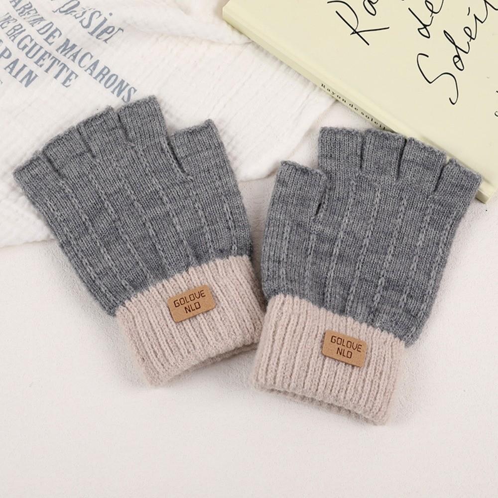 Warm Knitted Fingerless Gloves Thick Winter Warm Gloves New Half Finger Gloves  Women Men