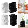 Crumpled Ceramic Flower Vase Elegant for Home Party Decoration Ornaments Housewarming Gift