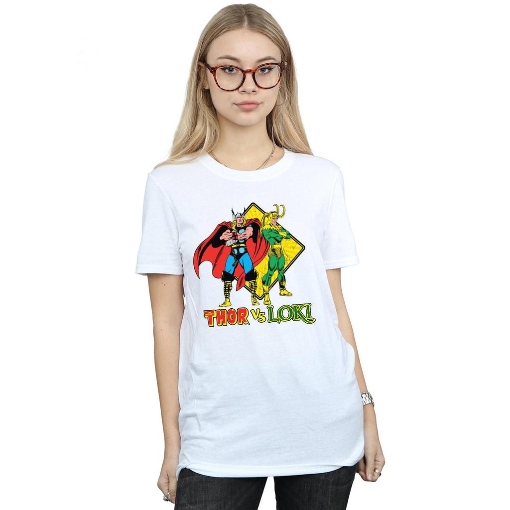 Marvel Womens/Ladies Thor Vs Loki Cotton Boyfriend T-Shirt