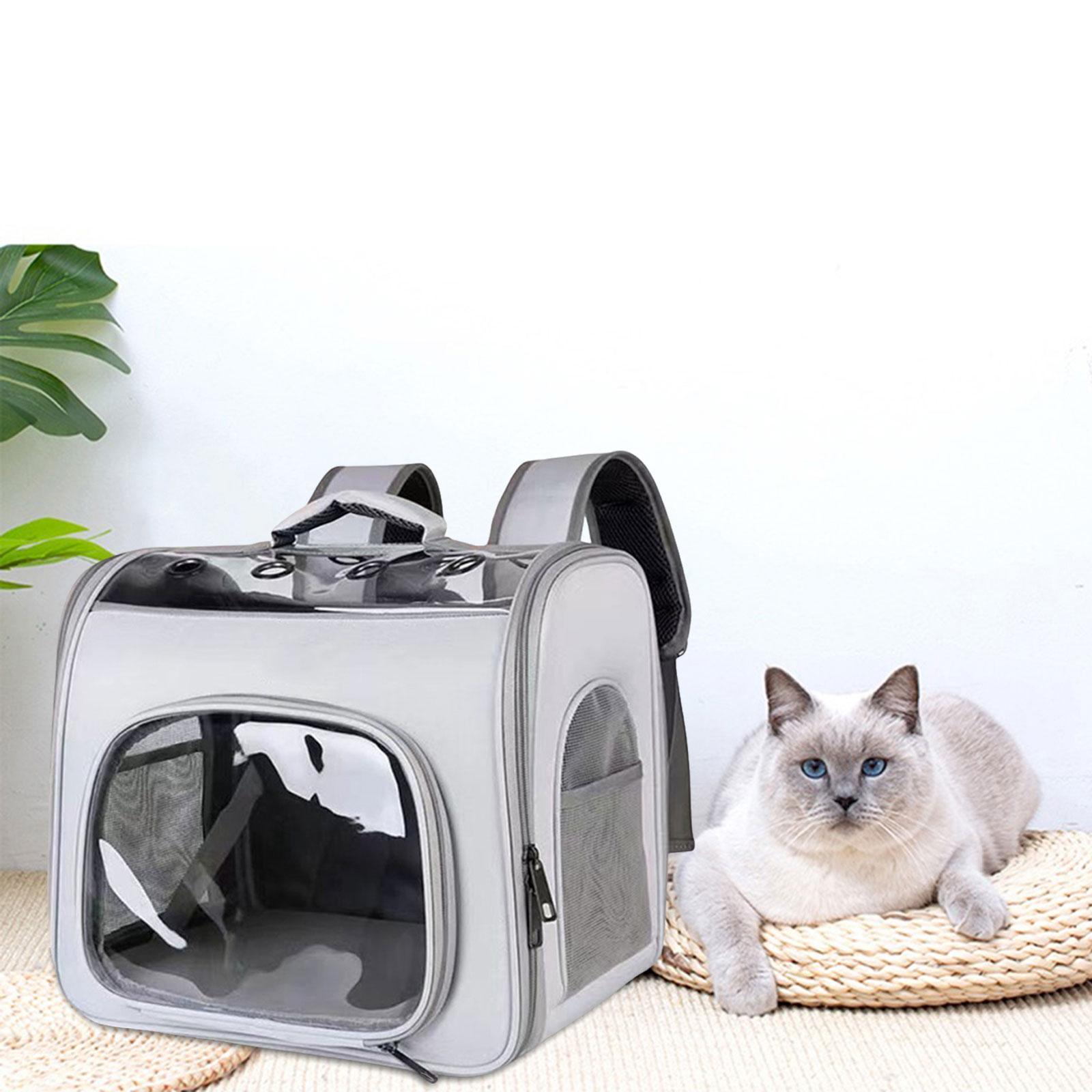 

Pet Cat Carrier Backpack Portable Travel Cat Bag for Outdoor Walking Travel серый