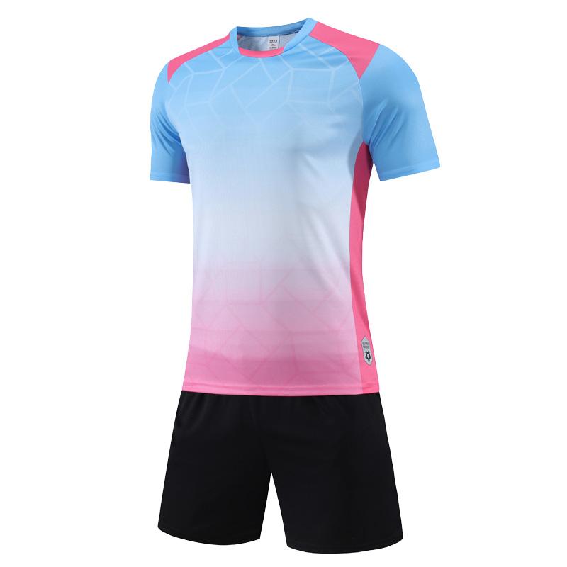 Gradient Jerseys Sets Soccer Running Shirts Shorts Gym Training Causal Sports Uniforms Suit Fashion Polyester Badminton Clothes
