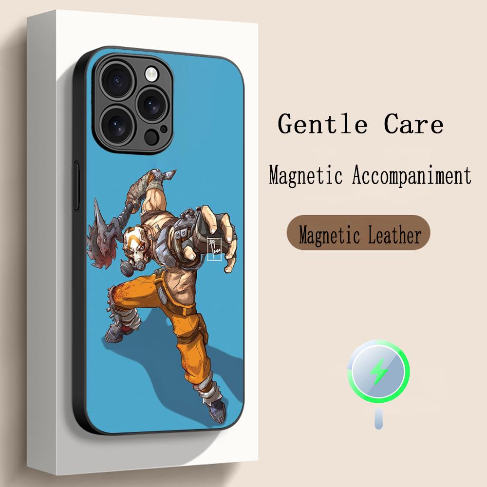 

B-border-lands hot game poster pattern Phone Case For iPhone 17 16 15 14 13 12 Plus Pro Max High-end Luxury Magsafe Sheepskin iPhone 14