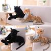 Simulation Plush Leopard Doll Home Decoration Multiple Sizes Black Child Yellow