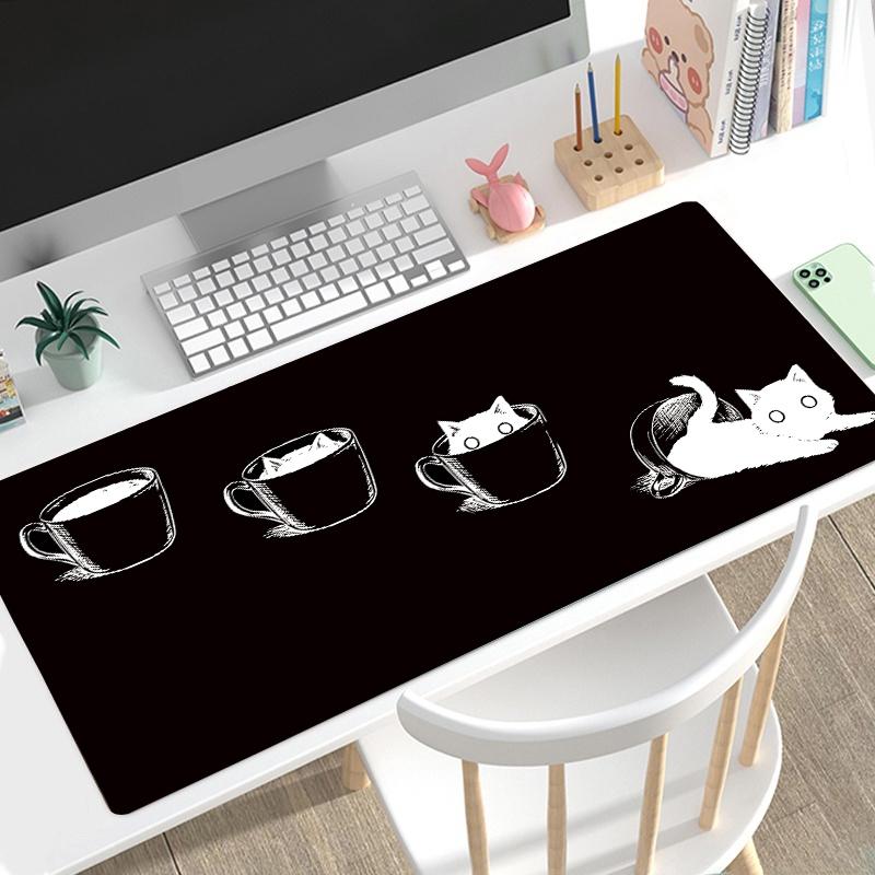 VIKAMA Cartoon Solid Color Mouse Pad Black Stain-Resistant Desk Mat Non-Slip Waterproof Desktop Rug Texas Hold'em Poker Mat