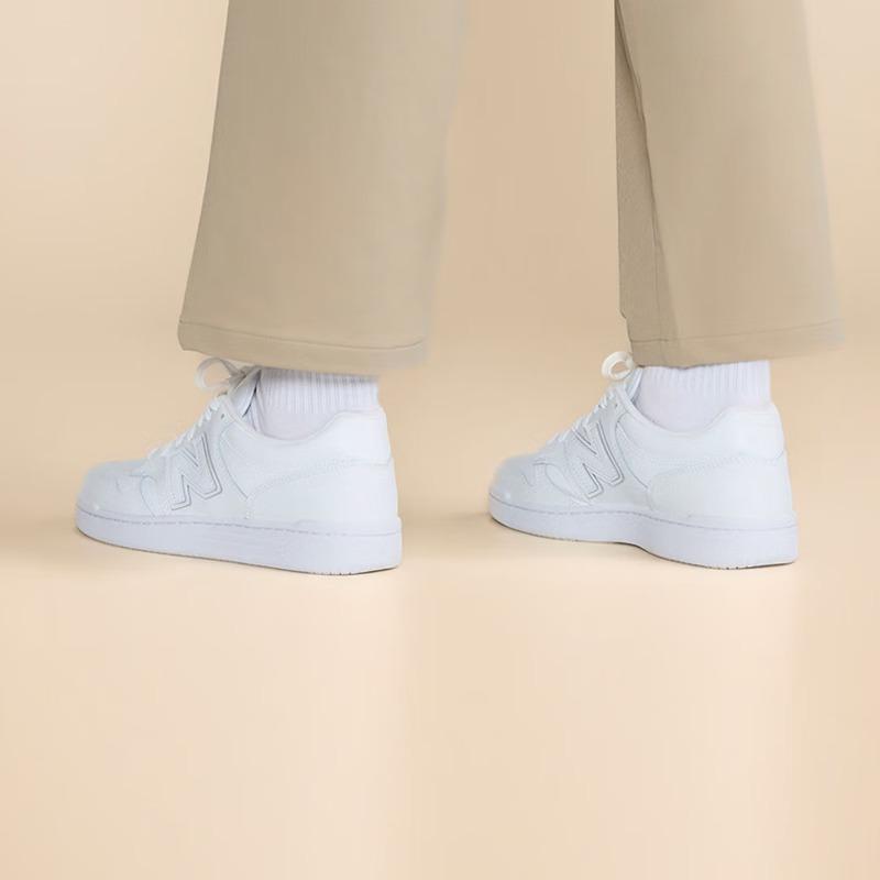 NEW BALANCE NB Men's and Women's Trendy Fashionable Multi-Functional Spring Breathable Casual White Sneakers Platform Shoes BB480L3W