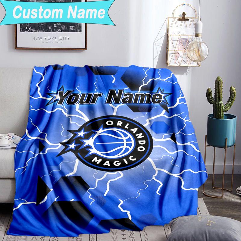 Custom Name Blanket Orlando Basketball Team Blanket Bedding Blanket for Travel, Camping, Living Rooms, Offices, Sofas, Fan Christmas Gift