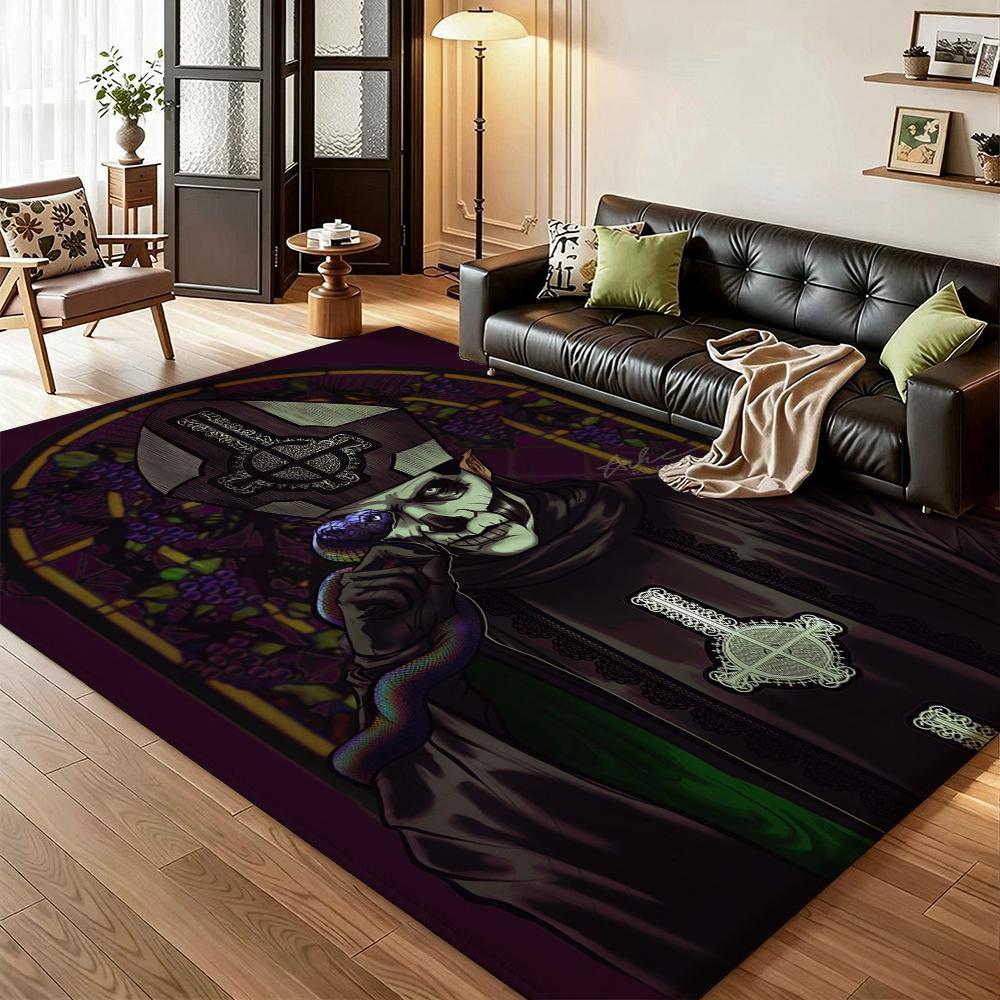 Dark Gothic Skeleton Bishop Rectangular Rug Soft Nonslip Carpet For Hallway Doorway Kitchen Home Decor Great Holiday Gift