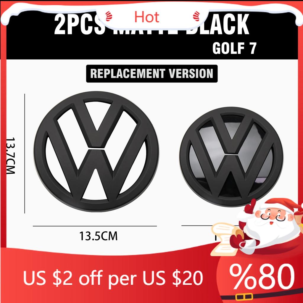New 1/2Pcs Car Front Bonnet Grill Rear Trunk Emblem Logo Cover Replacement Badge For Volkswagen VW Golf 7 MK 7 2014 2015 20