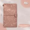 Vintage Embossed Lace Strap Notebook A6 Morandi Portable Journal Travel Book Diary Stationery School Supplies
