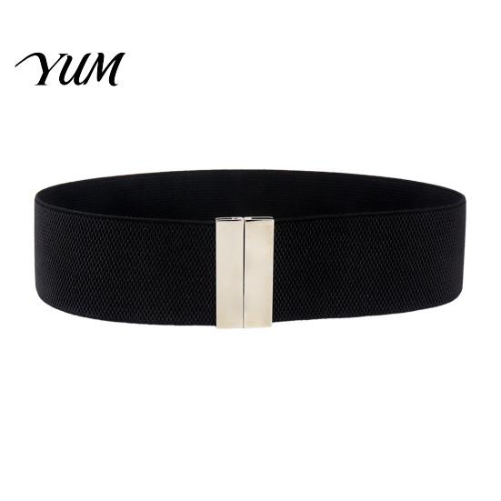 High Quality Elastic Belt Wide Waist Belt, Adjustable Stretchy with Metal Comfortable Stretch Square Buckle, Stylish Slimming Waistband for