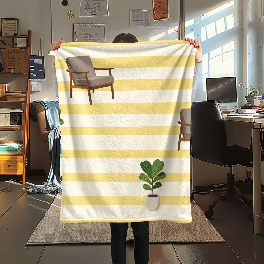 1 Stück Flanelldecke mit Zimmerdruck, geeignet für alle Jahreszeiten, für die Mittagspause, Wärme und Komfort, Weihnachtsgeschenke, Feiertagsgeschenk