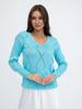 European & American V-Neck Plaid Knit Sweater - Women's Long Sleeve Loose Fit