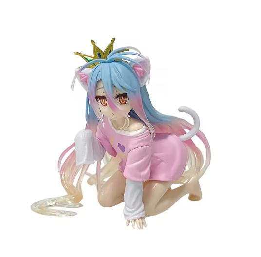 10Cm Anime No Game No Life Anime Figure Cute Cat Ear Shiro Action Figure Room Decorations Pvc Collection Model Doll Toy Gift