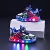 Kids' Light-Up Spider-Man Sports Shoes - Soft Sole, Leather, Spring/Autumn Style, Cartoon Casual for Boys
