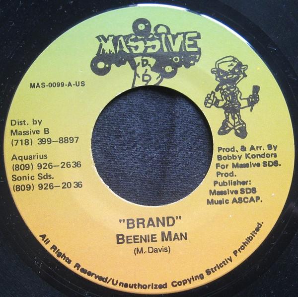 7inch Record BEENIE MAN - "Brand" MAS0099 Massive B 1998 Jamaica Reggae, Ska & Dub Used