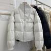 Short down jacket women's winter new loose stand-up collar white duck down splicing bread jacket tide