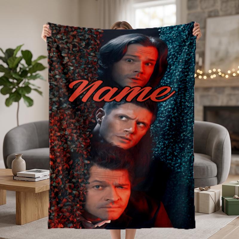 Supernatural Custom Flannel Blankets Soft Warm Cozy Throws for Home Decor Holiday Gifts