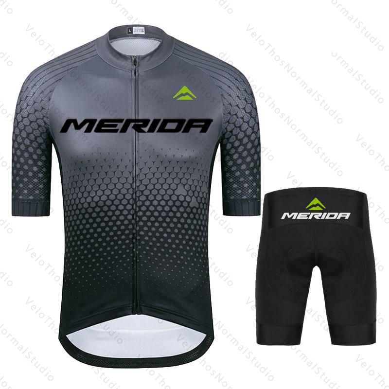 Merida Men's Summer Road Bike Wear Racing Clothes Breathable Cycling Jersey Set - Ropa Ciclismo Maillot Breathable