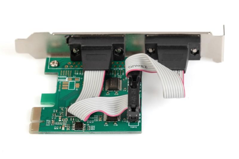 PCI Express RS232 Seriële Poort Uitbreidingskaart/Controller, 2xDB9, Chipset: ASIX99100