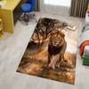 Lion Safari Pattern Area Rug, Office Carpet Indoor Outdoor Entrance Doormat, Non-Slip Soft And Comfortable, Living Room, C122036