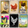 Chicken Farmhouse Decor Tin Sign Vintage Metal Sign Plaque Metal Vintage Farmhouse Wall Stickers Rooster Retro Metal Sign Poster