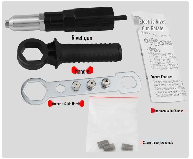 Electric Rivet Drill Adapter Conversion Kit