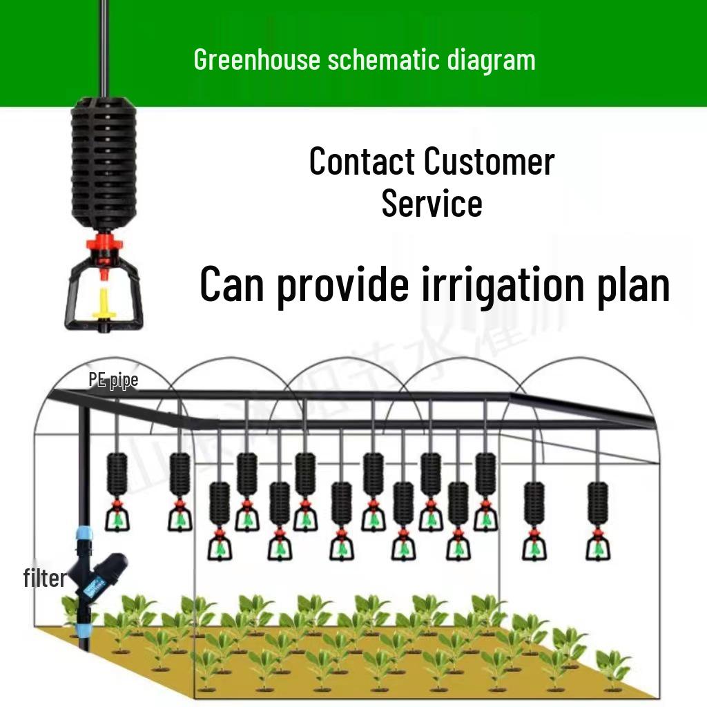 Eco-Friendly Inverted Micro Sprinkler: Hanging Atomizing Anti-Drip Rotating Water Sprayer for Greenhouses